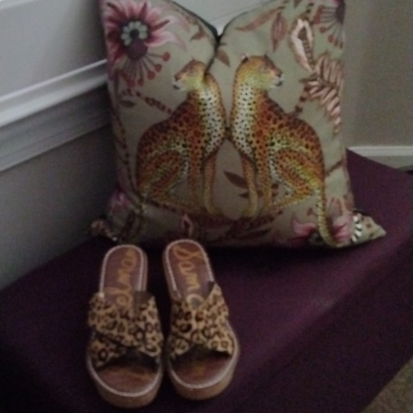 Sam Edelman Shoes - Sam Edelman leather summer slide wedge EUC